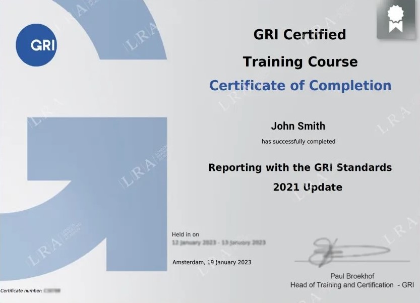 London Reporting Academy - Certificate